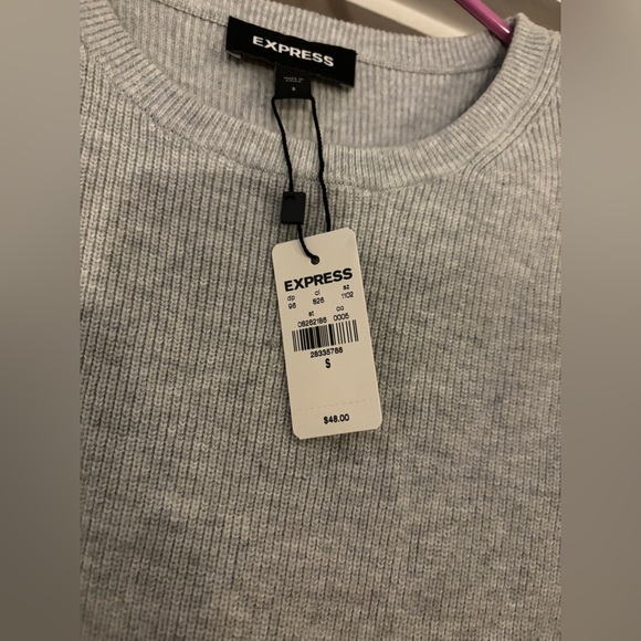 NWT Express sleeveless gray top sweater vest with shoulder pads - small - Picture 3 of 4